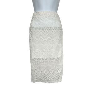 Rue 21 White Lace Pencil Skirt Women’s Small